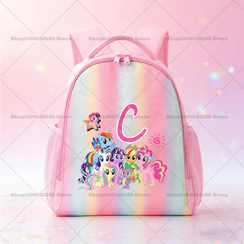 My Little Pony Schoolbag Kawaii Anime Pattern Pink Backpack Primary School Kindergarten Cartoon Shiny Bookbag Stationery Gifts Kid Friendly