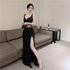 Low-cut Sexy Suspender Evening Dress Perspective and Thin Public Relations Catwalk Dress Long Dress Hotel Clubhouse Dress