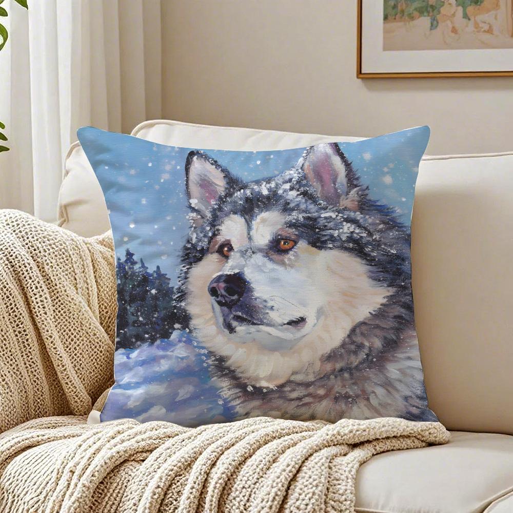 CUTE AAlaskan Malamutes Cushion Cover Pillowcase Antidustmite living Room Sofa Decor Cushion Room
