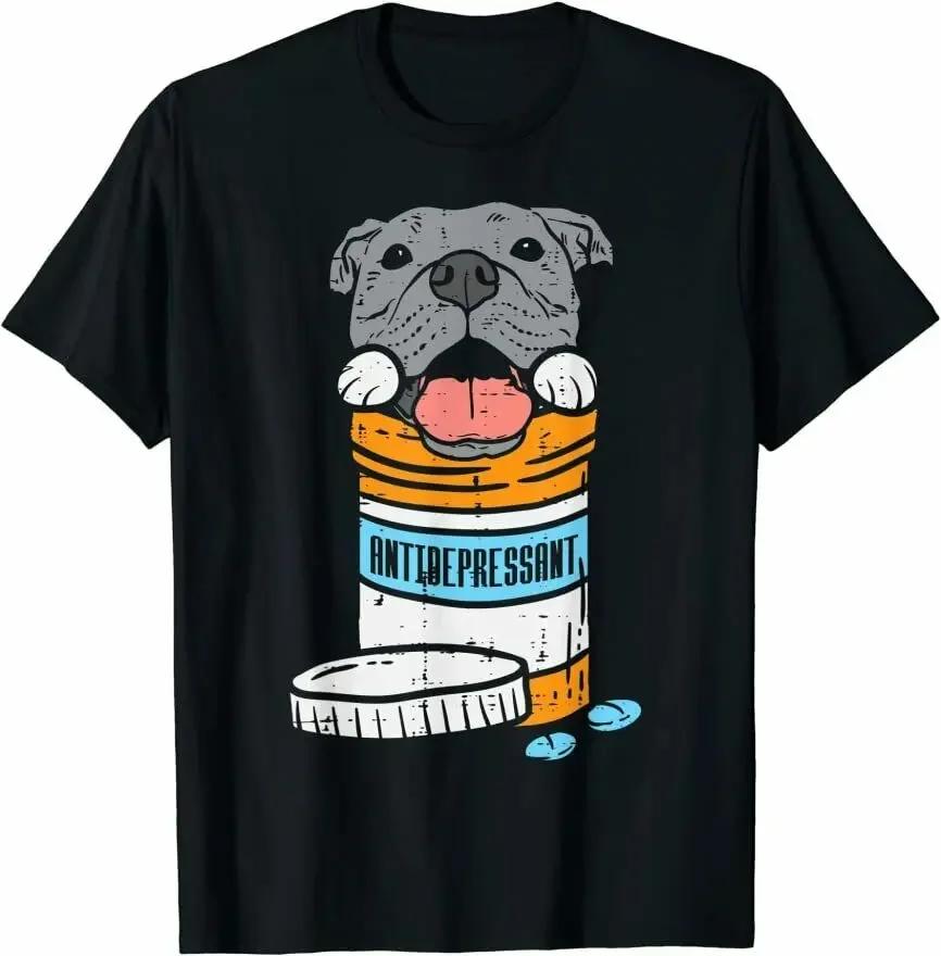 

Antidepressant Pitbull Funny Pitties Dog Lover Owner Gift TShirt Summer Cotton ONeck Short Sleeve Mens T Shirt New S3XL S