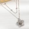 Fashionable And Elegant Metal Pleated Flower Pendant Necklace, Simple Five Petal Flower Collarbone Chain Necklace