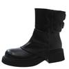 2025 retro short boots autumn and winter British style explosion inner height increase versatile niche trouser boots Martin boots