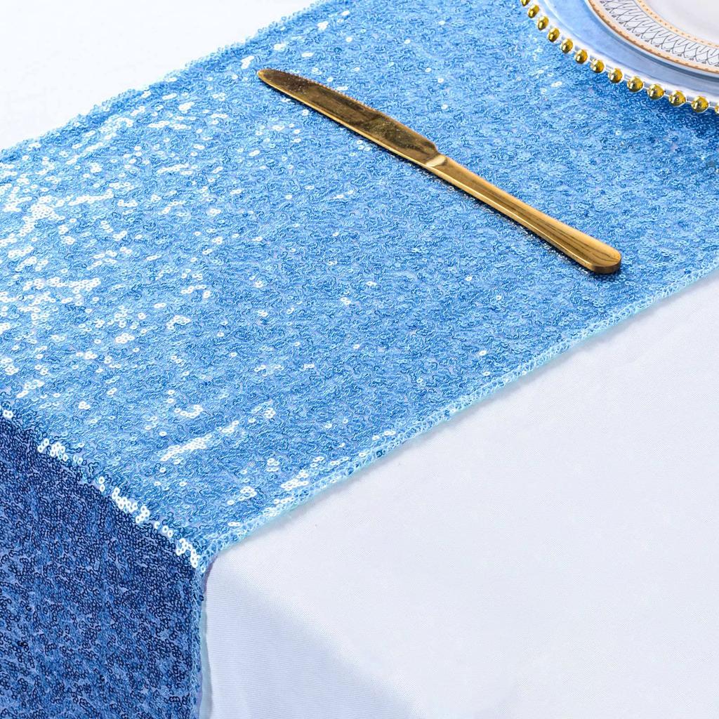 Bieżniki z cekinami Złoty bieżnik na imprezę Bieżnik z brokatem Długie obrusy na wesela Jesień