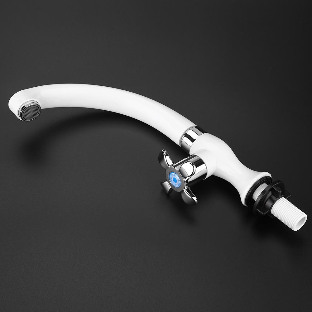ABS Plastic Single Cold Faucet Water Tap Kitchen Sink Bathroom Basin Accessories G1/2(Blossom)