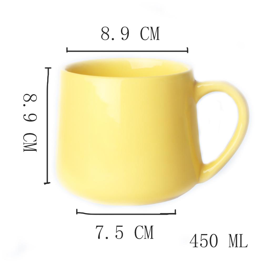 

Кружка цвета макарон с однотонной керамикой, термостойкая для горячей воды, молока, кофе, чая, питьевых принадлежностей жёлтый