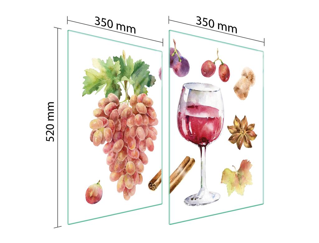 SZKLANA PŁYTA OCHRONNA DO KUCHNI 2x35x52 WINO