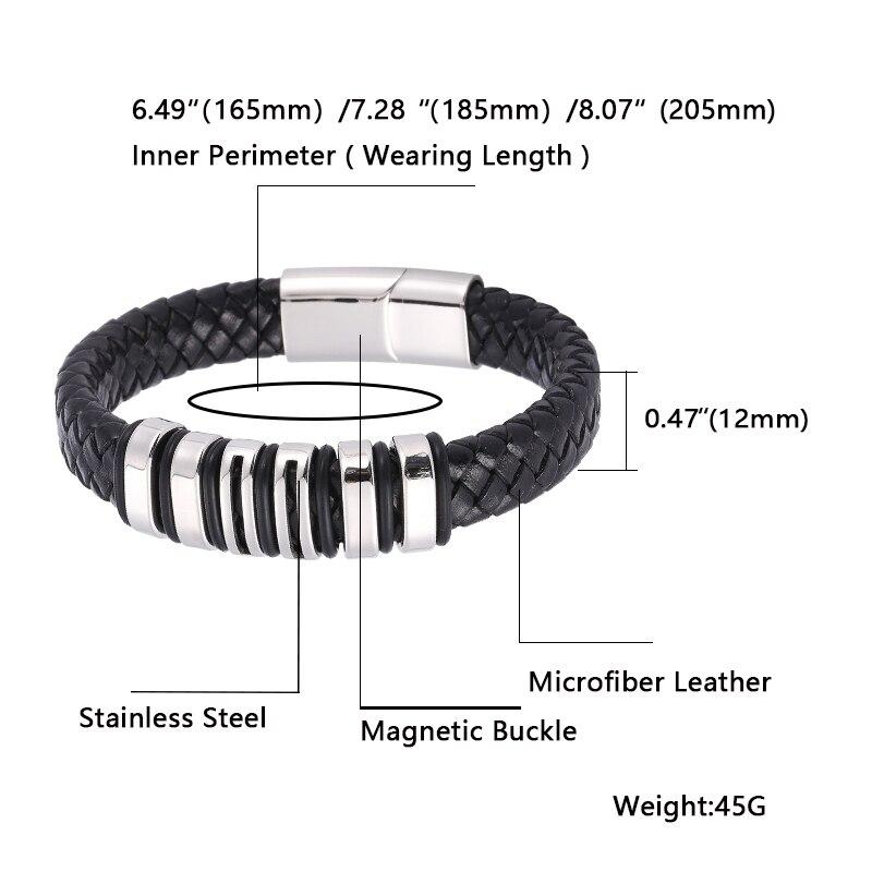 Woven Leather Rope Wrapping Special Style Classic Stainless Steel Men's Leather Bracelet New Design Decoration BB1082
