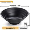 Zebian Japanese Melamine Ramen Bowl - Black, 2-Pack