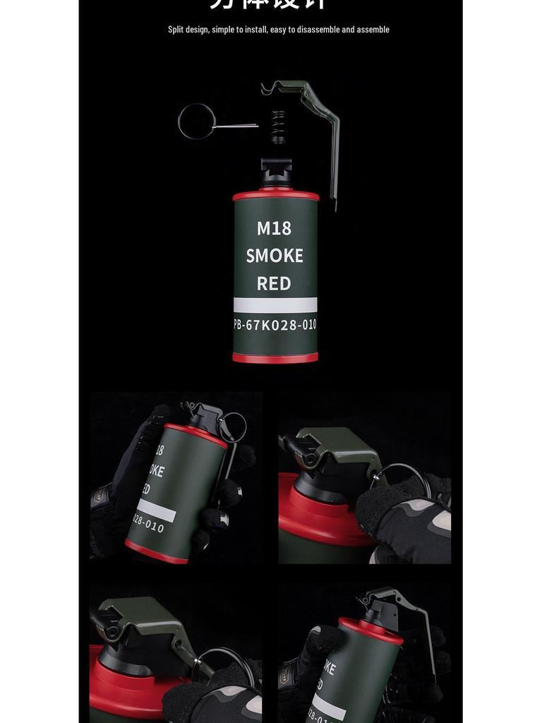 M18 Smoke Grenade Ejectable Pull Ring Prop for Cosplay & Storage