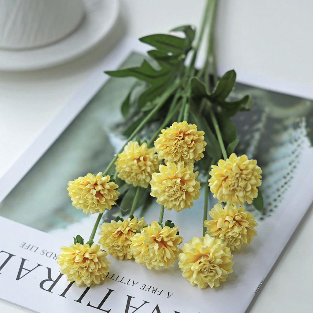 Artificial Flowers Silk Ball Chrysanthemum High-qualityHome Room Wedding Bridal Bouquet Decora Festival Yard DIY Gift Prop Cheap