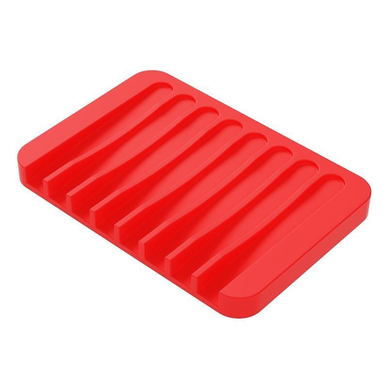 1-6PCS Silicone Soap Box Creative No Punching Silicone Soap Holder Simple Draining Soap Solder Without Water Accumulation Box