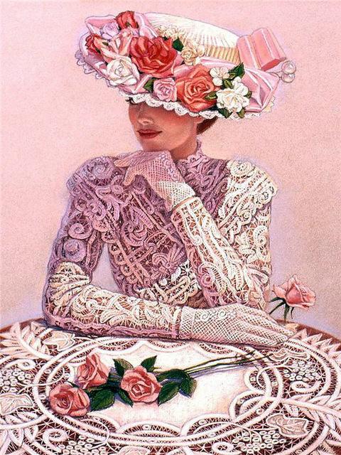 Tam Yuvarlak/Kare Matkap Elmas Nakış Şapka Kadın Mozaik El Yapımı Hediye Elmas Boyama Portre Mozaik İğne Ev Dekor