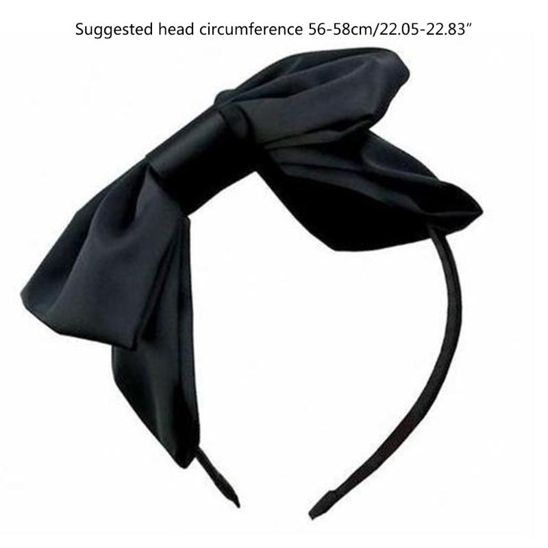 Fashion Large Bowknot Headband for Adult Dinner Party Headhoop French Style White Hair Cover Bow Hairband Hair Accessory