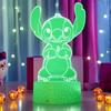 Anime Lamps Illusion Stitch LED Night Light with Remote Control Smart Touch Room Decor Lamp Valentine's Day Christmas Gifts
