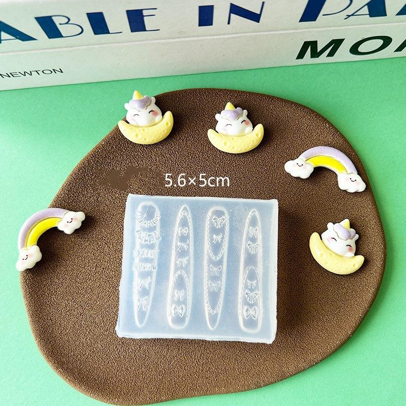 Sweet Bowknot 3D Silicone Nail Mold Heart Nails Templates Diy Nail Art Decoration Stamping Plates Manicure Design Tools