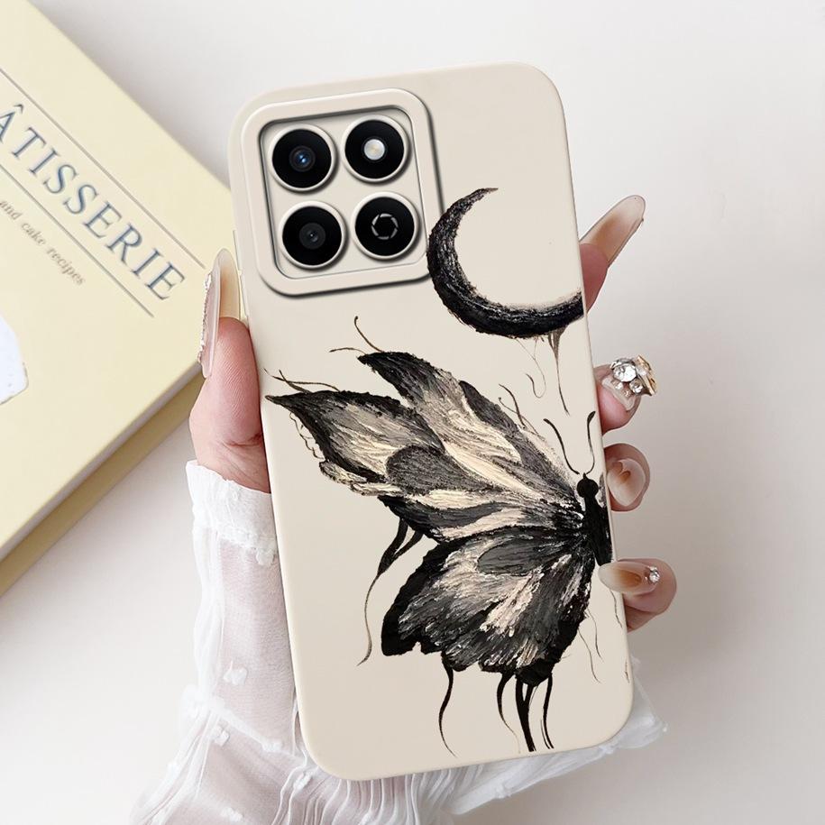 Shockproof Case For Honor X7c Cover HonorX7c 4G Funda Fashion Bowknot Marble Soft Liquid Silicone Cases For Honor 200 Smart Etui