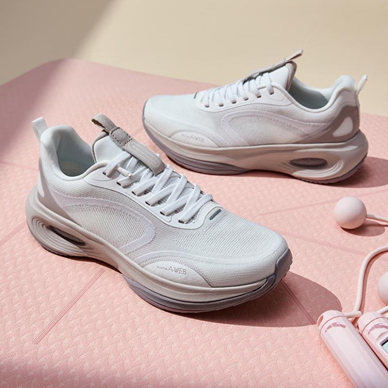 Anta Arc Cushioning Low Top Running Shoes Women Sneakers White Pink 122437790-2