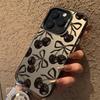 Black Cherry Bow Electroplate Silver IMD Phone Case For  Mi 14 13 12 13T 14T Pro 11 Lite NE Poco F6 X5 X6 M6 Pro 4G Cover