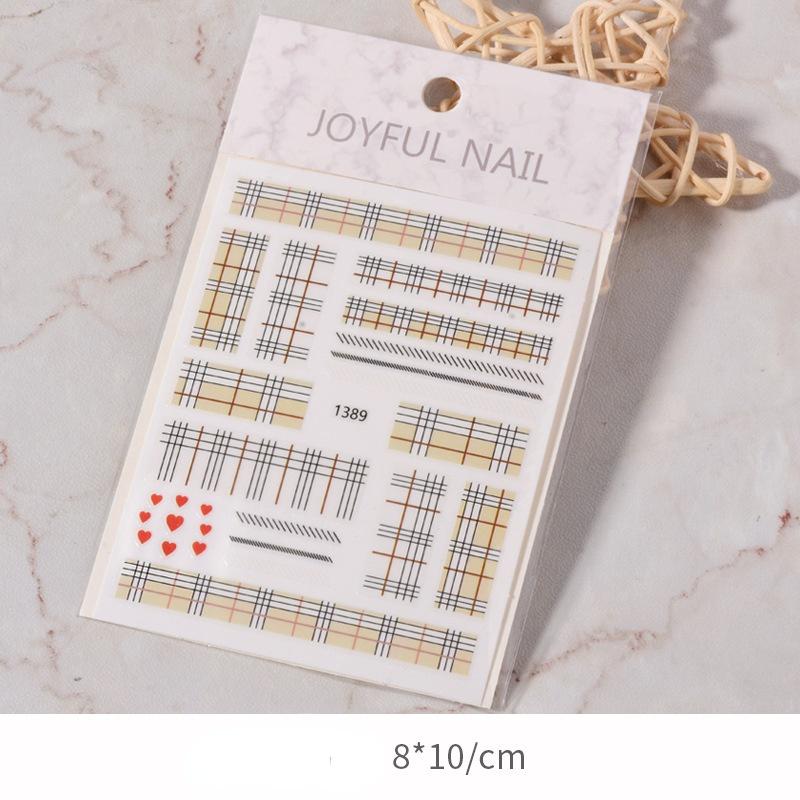 Nail Art Sticker Uniform Plaid Decoration Small Pattern Adhesive Nail Art Sticker Plaid Nail Sticker