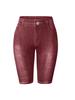 1116 European and American simple and tight fashion slim-fitting high-waisted elastic imitation denim leggings can be worn outside five-point 