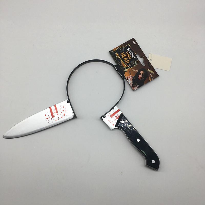 Halloween Blood Knife Headband - Spooky Masquerade Party and Cosplay Prop.