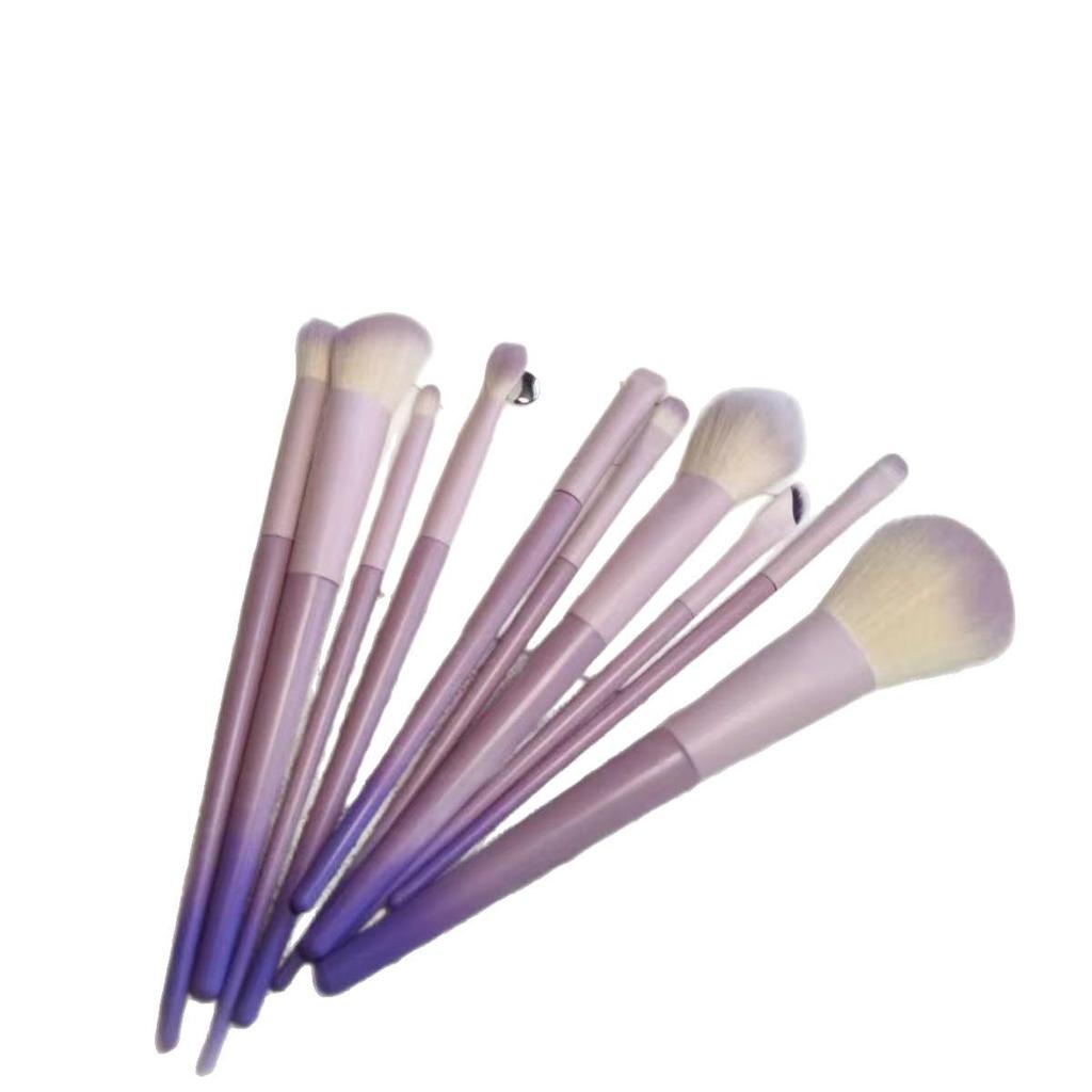 Cross Star Dai Zi 10-Piece Makeup Brush Set: Eyeliner, Nose Shadow, and Beginner Brushes in Milk Purple