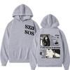 Autumn Winter Men Hooded Singer Sza Sos Print Ho