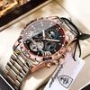 POEDAGAR Luxury Men Watch Luminous Waterproof Hollow Tourbillon Male Clock Week Date Business Automatic Mechanical Watches