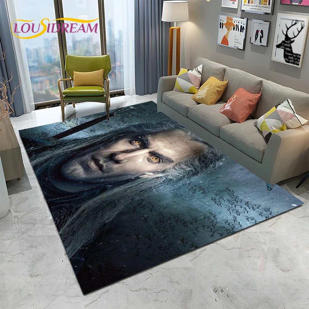 3D W-Witcher Games Gamer TV Cartoon Carpet Rug for Home Living Room Bedroom Sofa Doormat Decor,kids Area Rug Non-slip Floor Mat