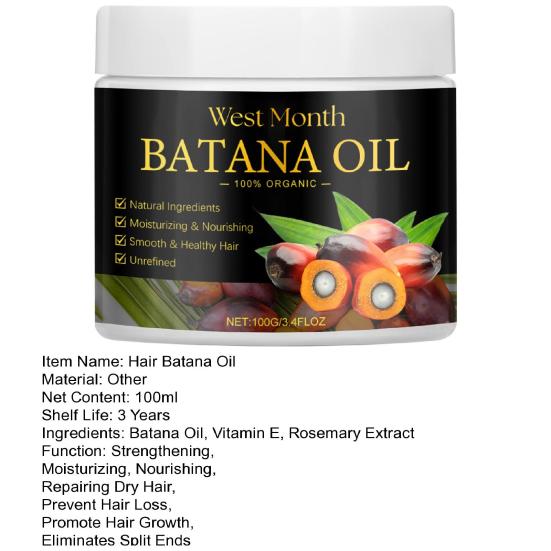 Natural Batana Oil for Hair Growth Strengthening Moisturizing Nourishing Repairing Dry Hair Prevent Hair Loss Eliminates Split Ends