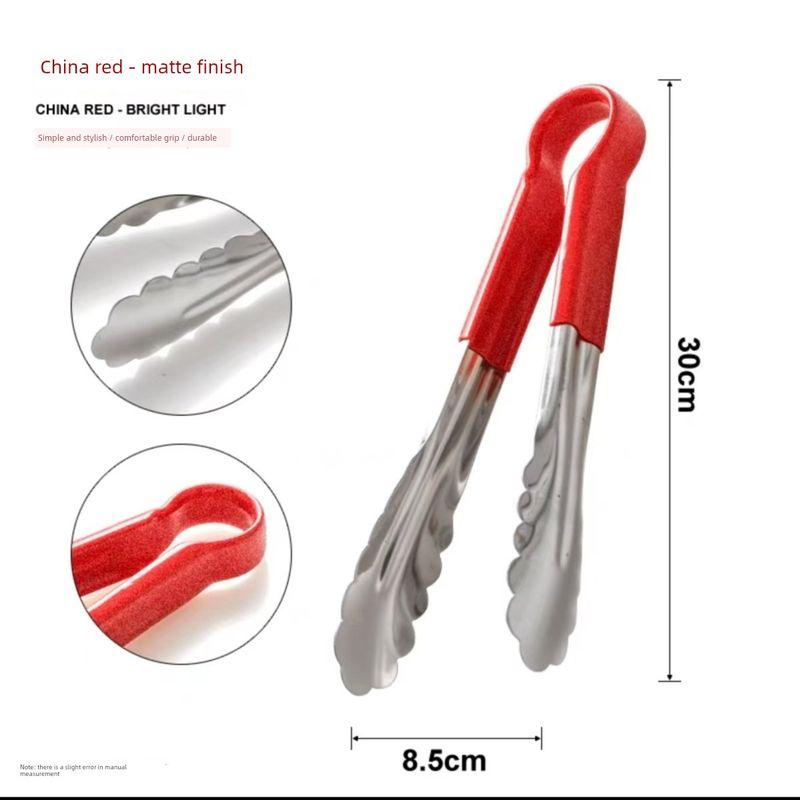 Thickened Stainless Steel Food Tongs for Kitchen, Barbecue, Bread, Steak, Commercial Use, Anti-Scalding, Special for Hot Pot