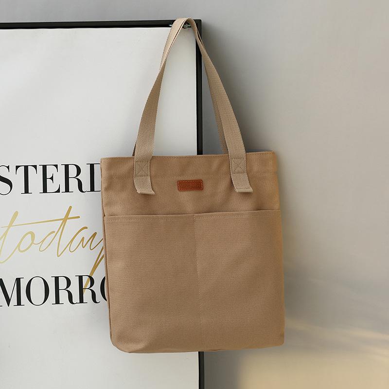 Spacious Canvas Crossbody Bag for College Students - Versatile Korean & Japanese Style