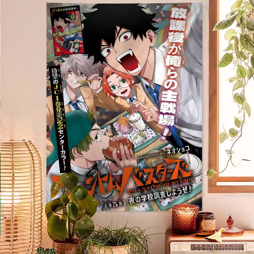 

COOL Manga Comic Pphantom Busters Chart Tapestry For Living Room Home Dorm Decor Art Home Decor 74x94cm(29x37in)