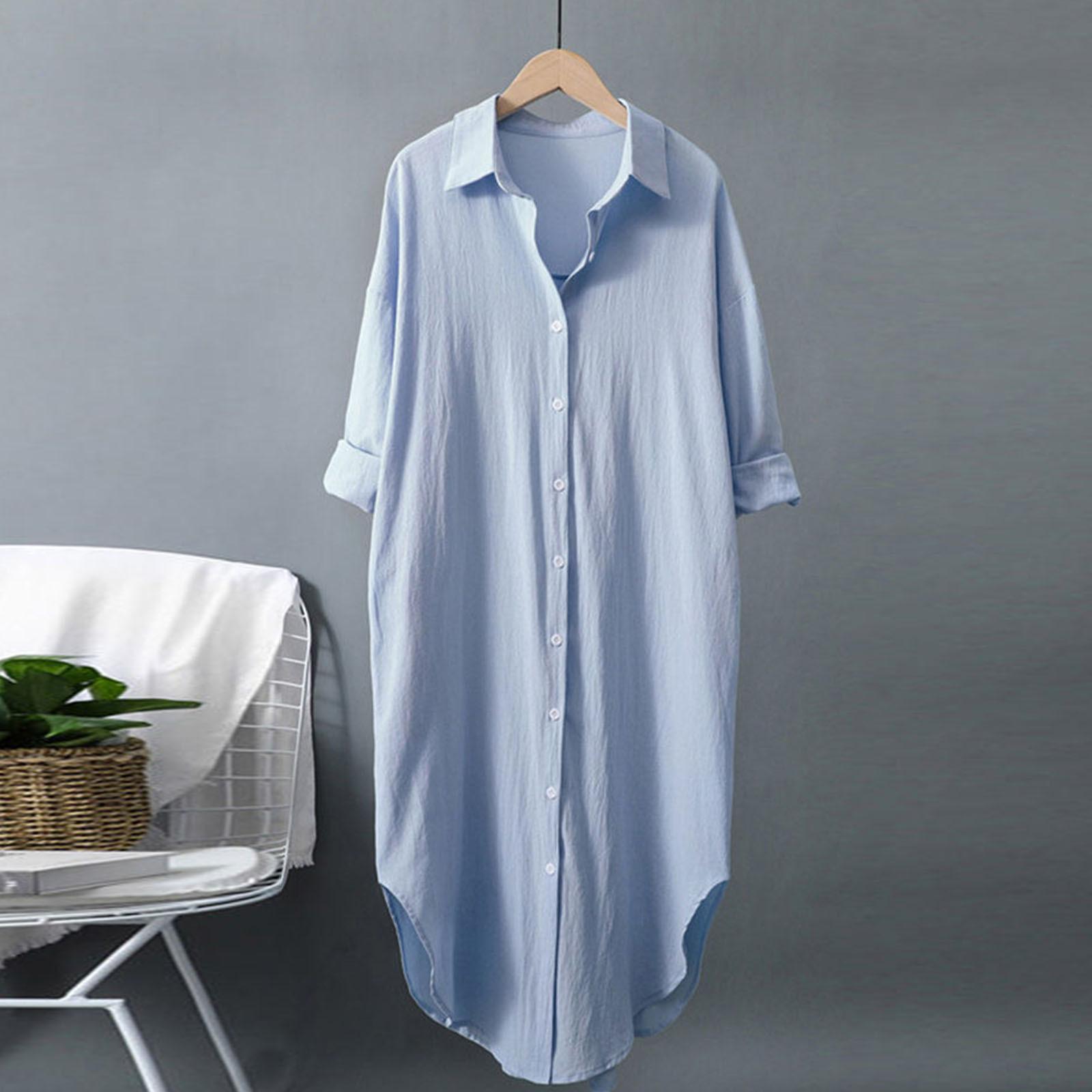 

Женская мода, однотонный свободный повседневный кардиган, тонкая внешняя блузка, топ L синий