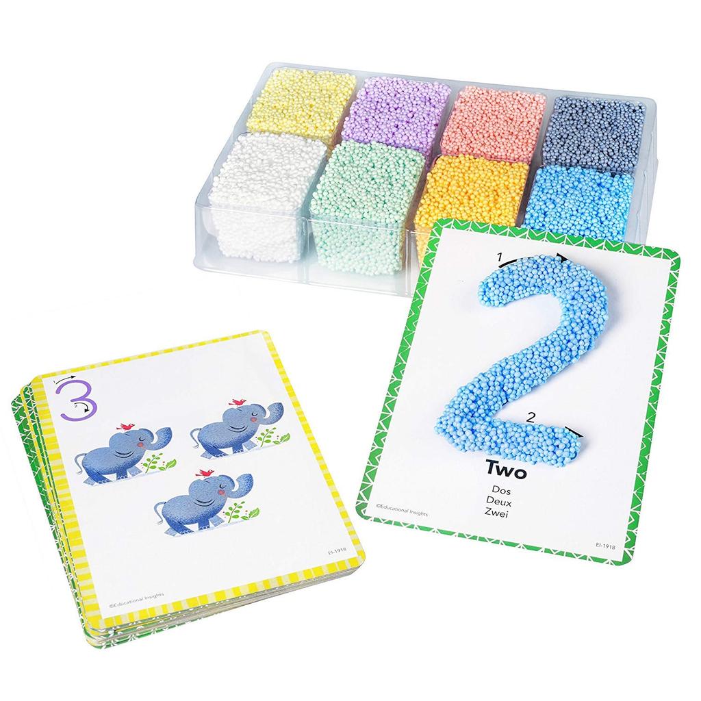 Learning Resources Clay Squeeze Play Foam Numbers and 8 Authentic Shapes, Colors, EI1918,