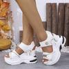 Women'S Platform Casual Sandals with Adjustable Hook and Loop Strap Breathable Mesh Upper