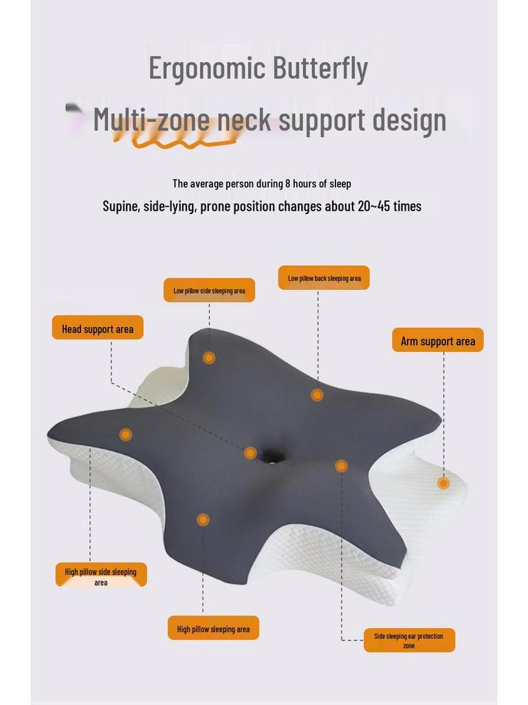 Butterfly Memory Foam Pillow for Neck Support and Deep Sleep