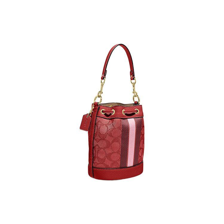 Coach Dempsey 14 Classic Floral Drawstring Bucket Bag Women bags Red C8322-IMP2Z