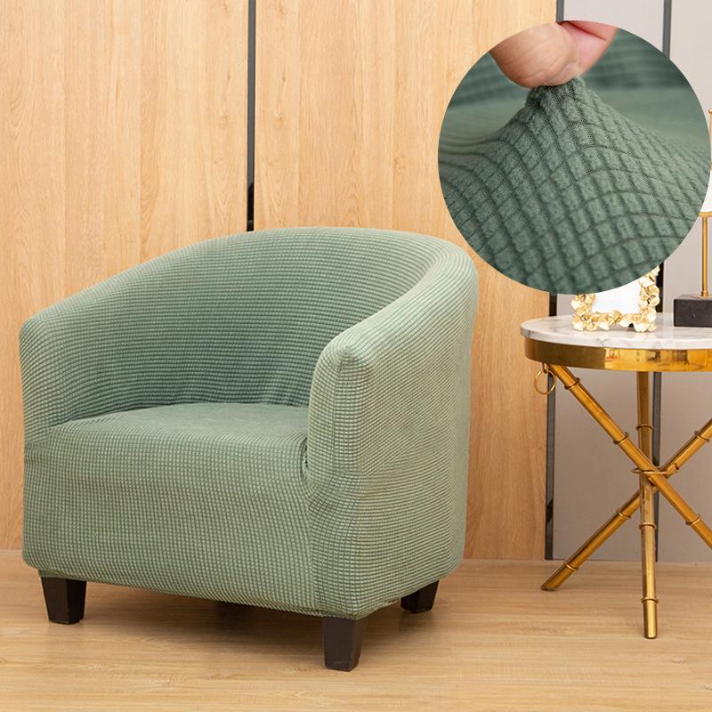 Plush Club Chair Cover Armchair Slipcover Geometric Printed Small Sofa Covers Protect for Pets Chair Decoration