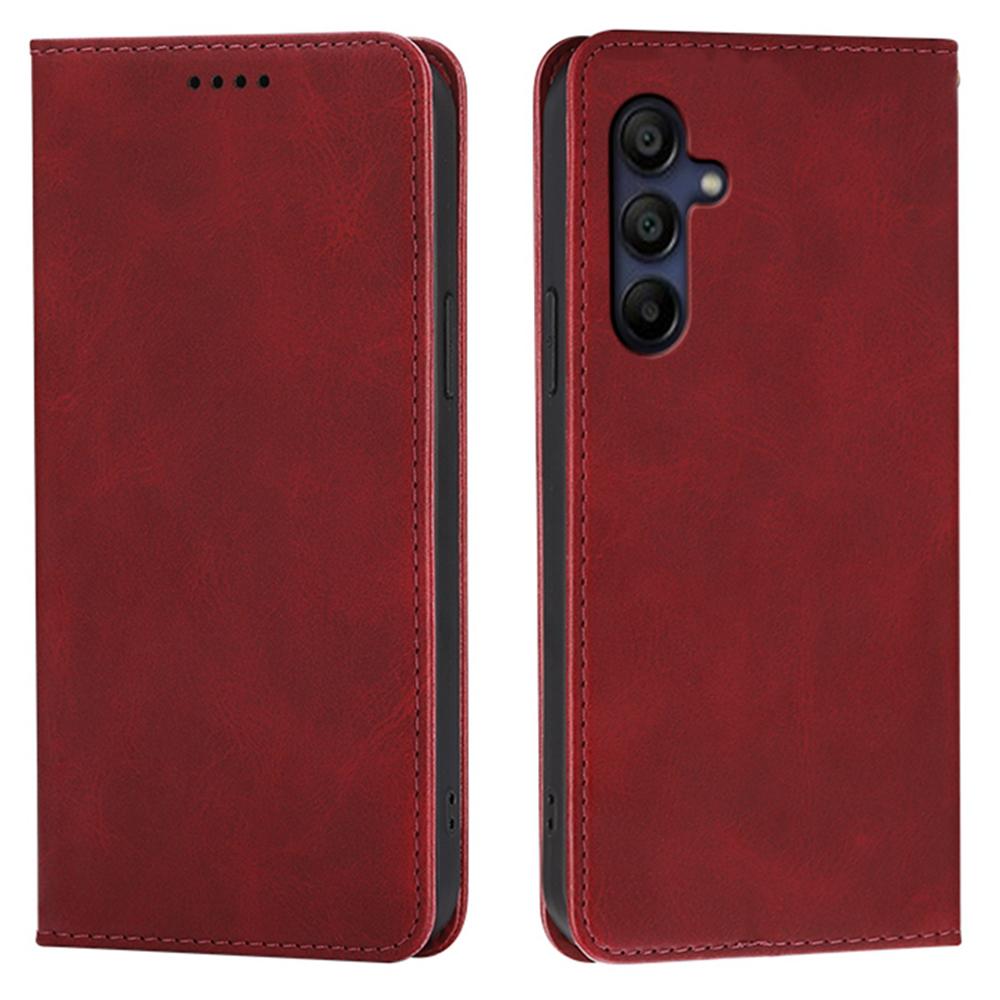 Für Samsung Galaxy A26 5G Hülle Brieftasche Kalbsleder Textur Handyhülle mit Verdecktem Magnetverschluss