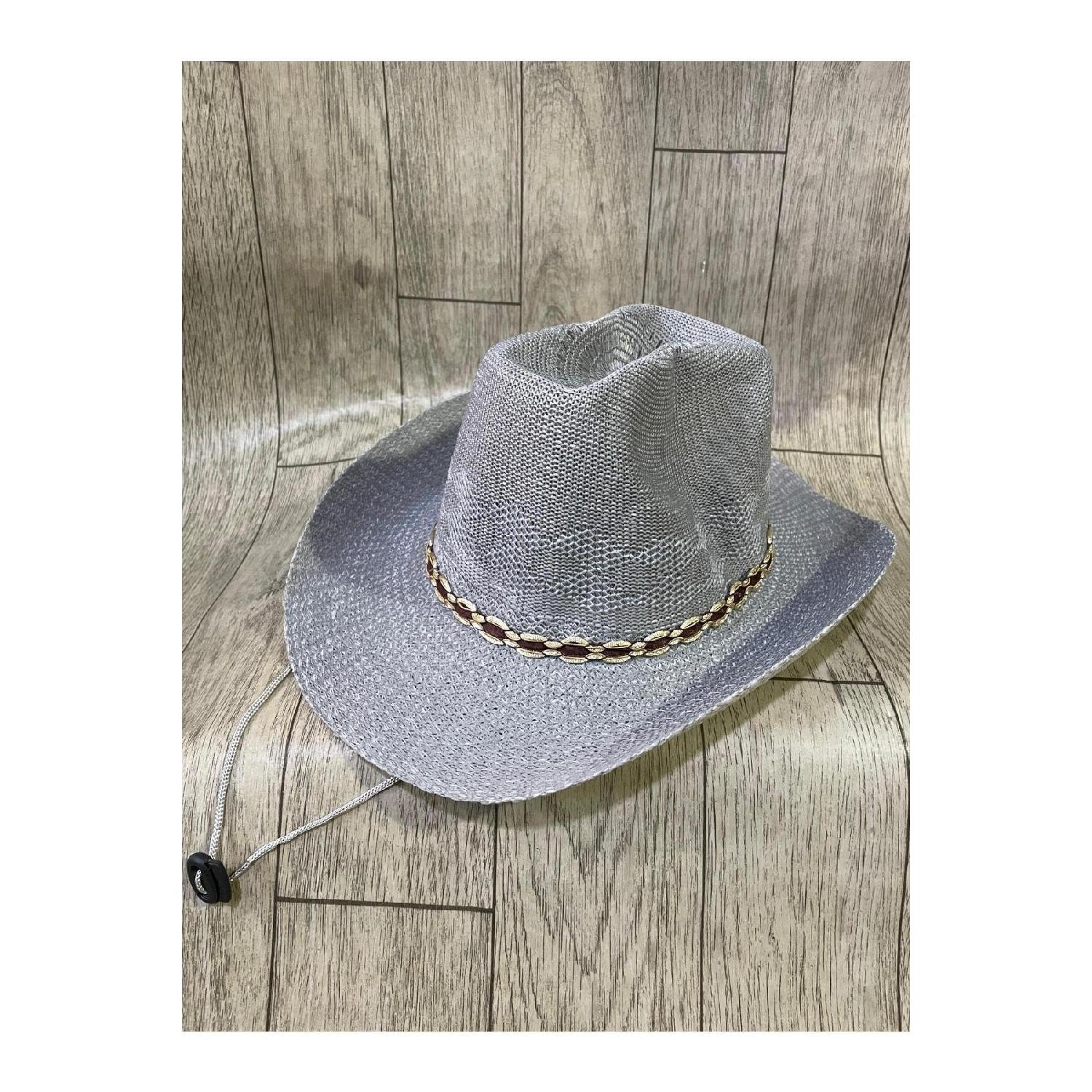 

Ковбойская шляпа Федора из скрима с шнурком, летняя унисекс для женщин и мужчин для взрослых M серый