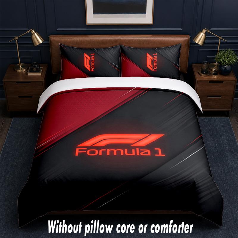 F1 Design Bed Bedding Set 1 Duvet Cover + 2 Pillowcases Soft Breathable Household Bed Linens
