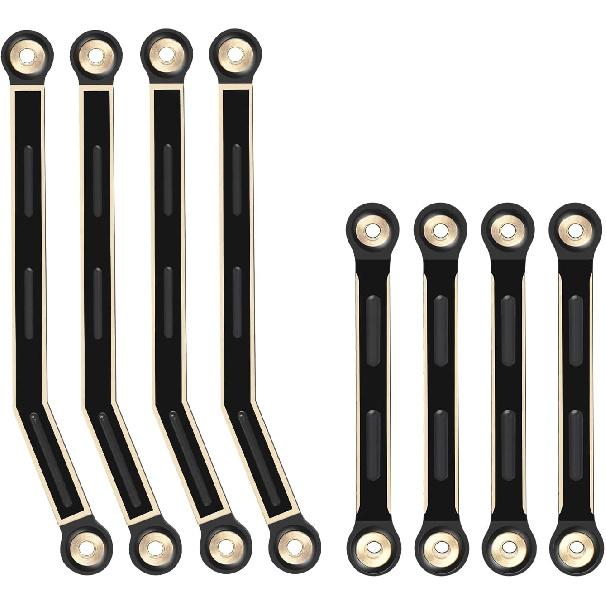 8PCS Black Coating Brass Links Rod Linkage Set for Axial AX24 XC-1 1/24 RC Crawler Car Upgrade Parts