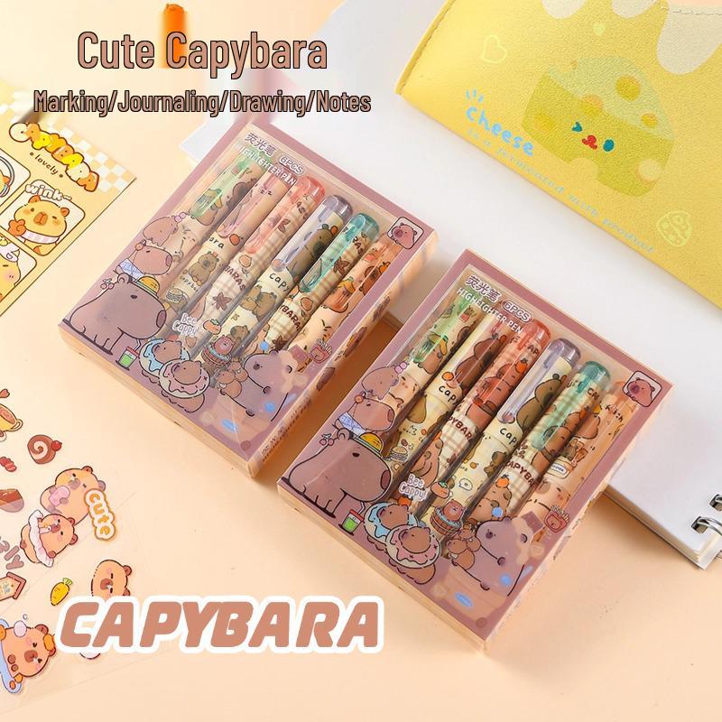 Capybara Fluorescent Highlighter for Students - Versatile Pen for Doodling, Drawing & Highlighting
