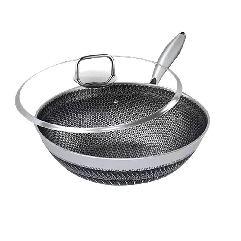 Shangheng 316L Stainless Steel Honeycomb Non-Stick Wok