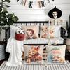 Christmas Cute Family Decorations Pillow Case Silky Short Plush With Invisible Zipper Dustproof Sofa Cushion Cover