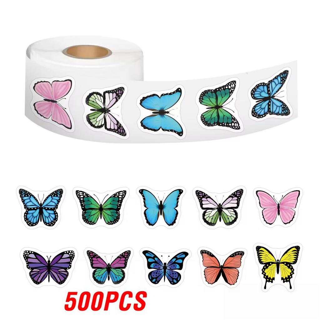 100-500pcs Cute Colorful Butterfly Stickers Handmade Stickers Party Gifts Decorative Labels Scrapbook Stationery Stickers