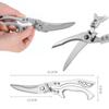 Stainless Steel Kitchen Scissors Chicken Bone Barbecue Scissors Ultra Sharp Utility Scissors for Meat Fish Vegetables Cutter