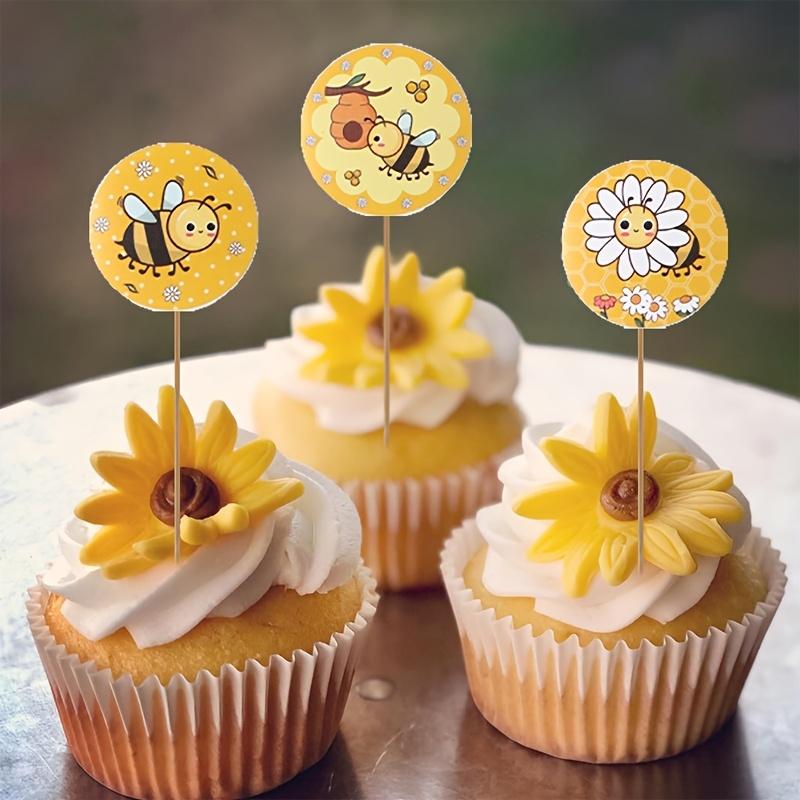 500pcs/roll, Bee Round Stickers,Yellow Bee Pattern, Bee Theme Party Cartoon Stickers,Decor,Happy Birthday Party Decoration