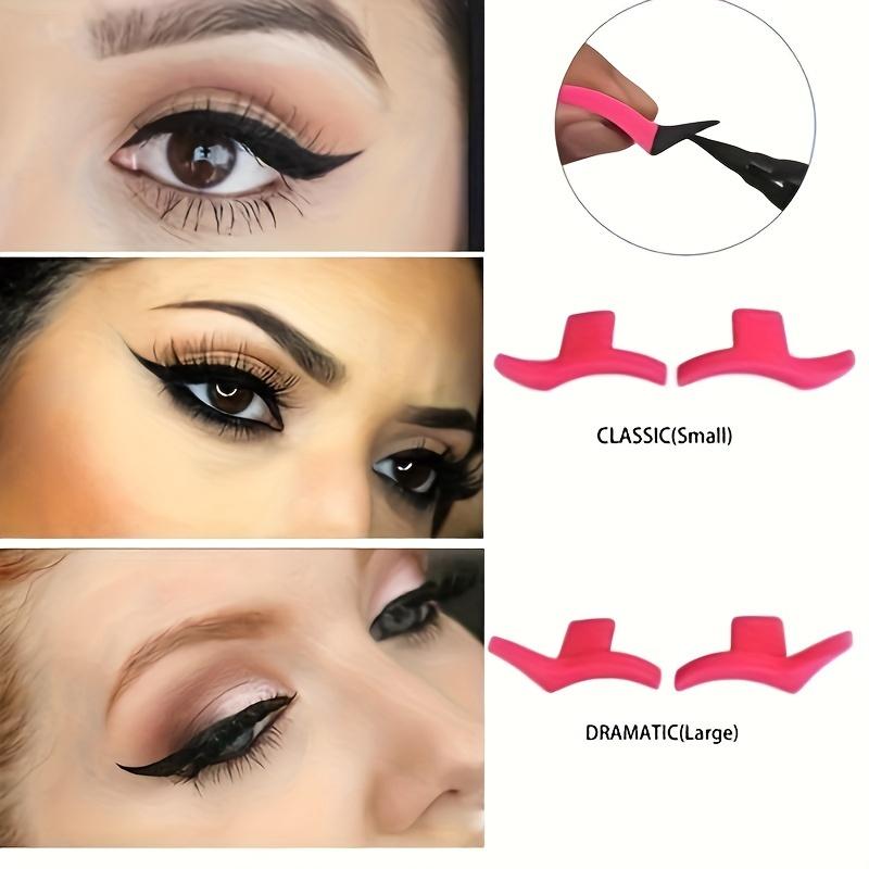 2-Piece Silicone Eyeliner Stencil Set with ABS Handle - Hypoallergenic Cat Eye & Winged Liner Templates